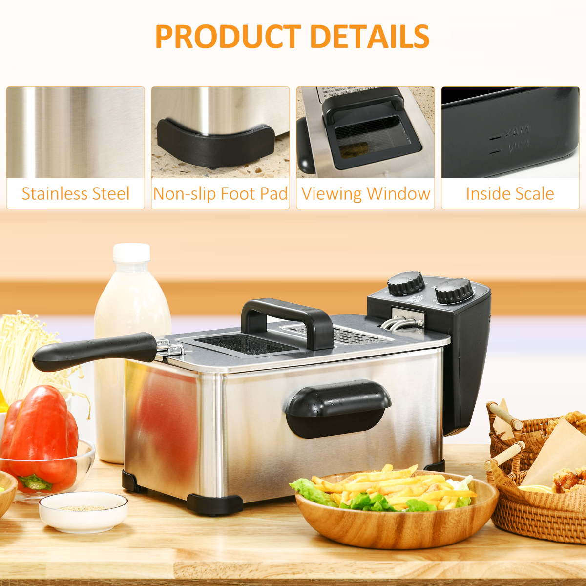 3L Deep Fat Fryer - Transform Your Cooking 2000W Power & Timer