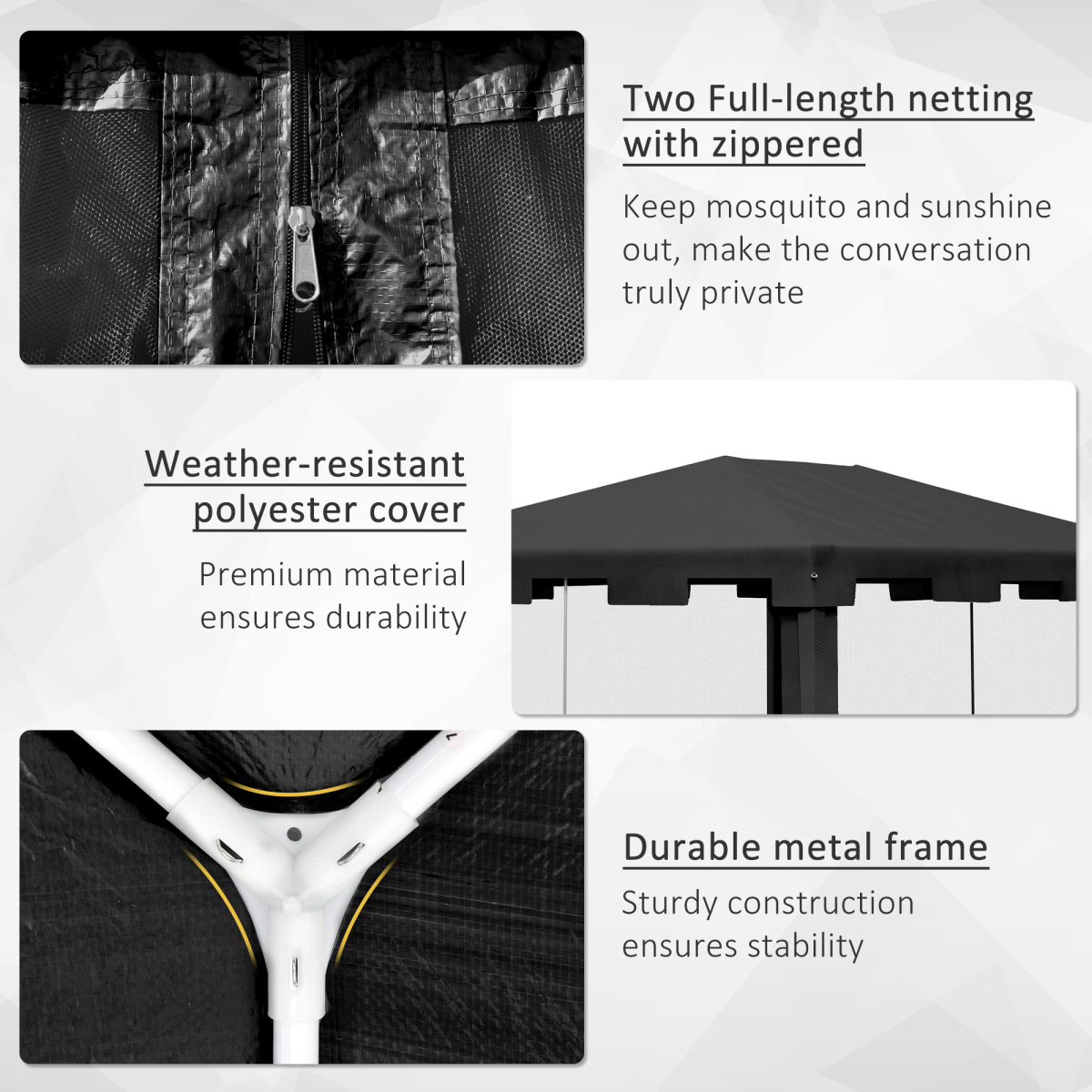 4x3m Waterproof Party Tent Garden Gazebo Canopy Shade