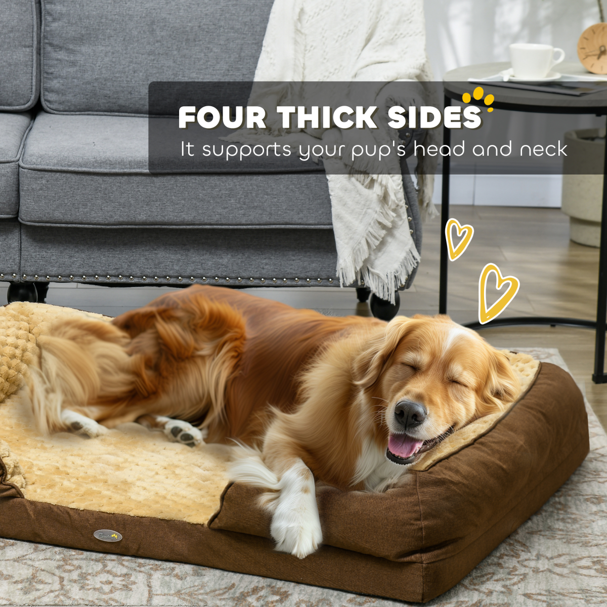 PawHut Calming Dog Bed - Plush Mattress for Large Pets, Washable & Non-Slip