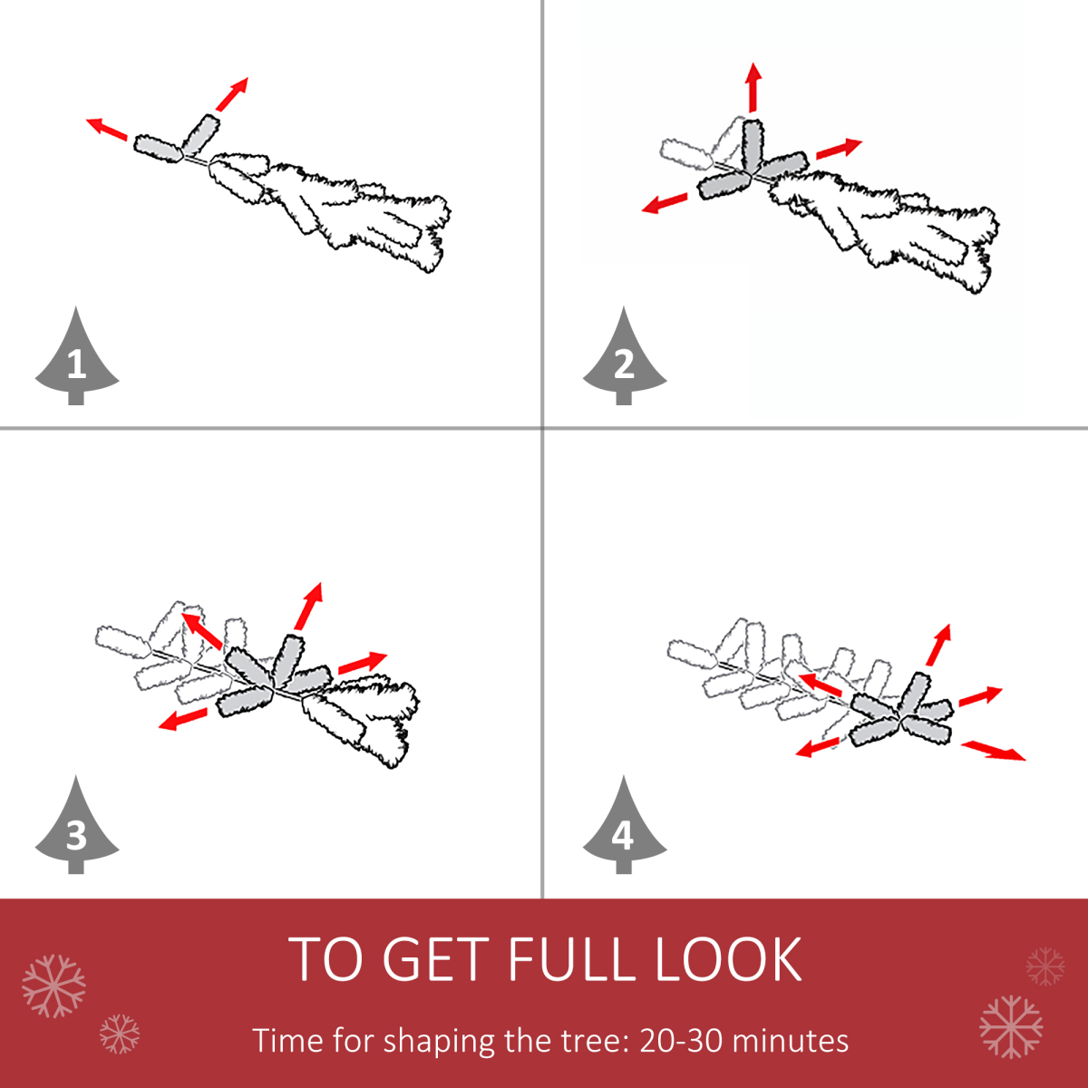 6FT Foldable Artificial Christmas Tree with Berries & Pinecones, Green