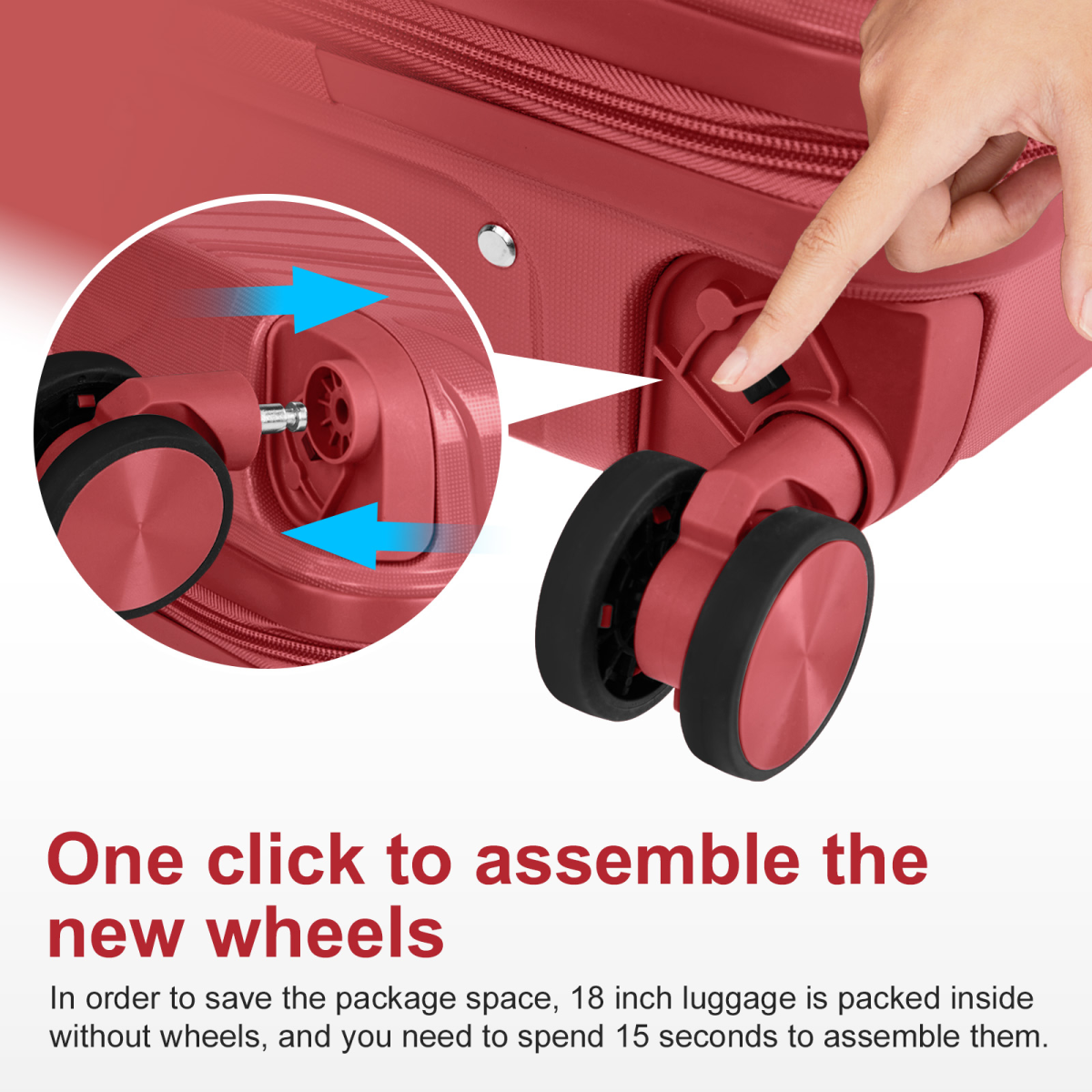 Versatile 4-Piece Red Luggage Set with Toiletry Kit & Stylish Handbags