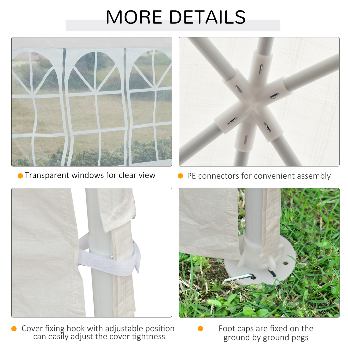 9m x 3m Outdoor Gazebo Party Tent, White, Easy Setup, Cathedral Roof