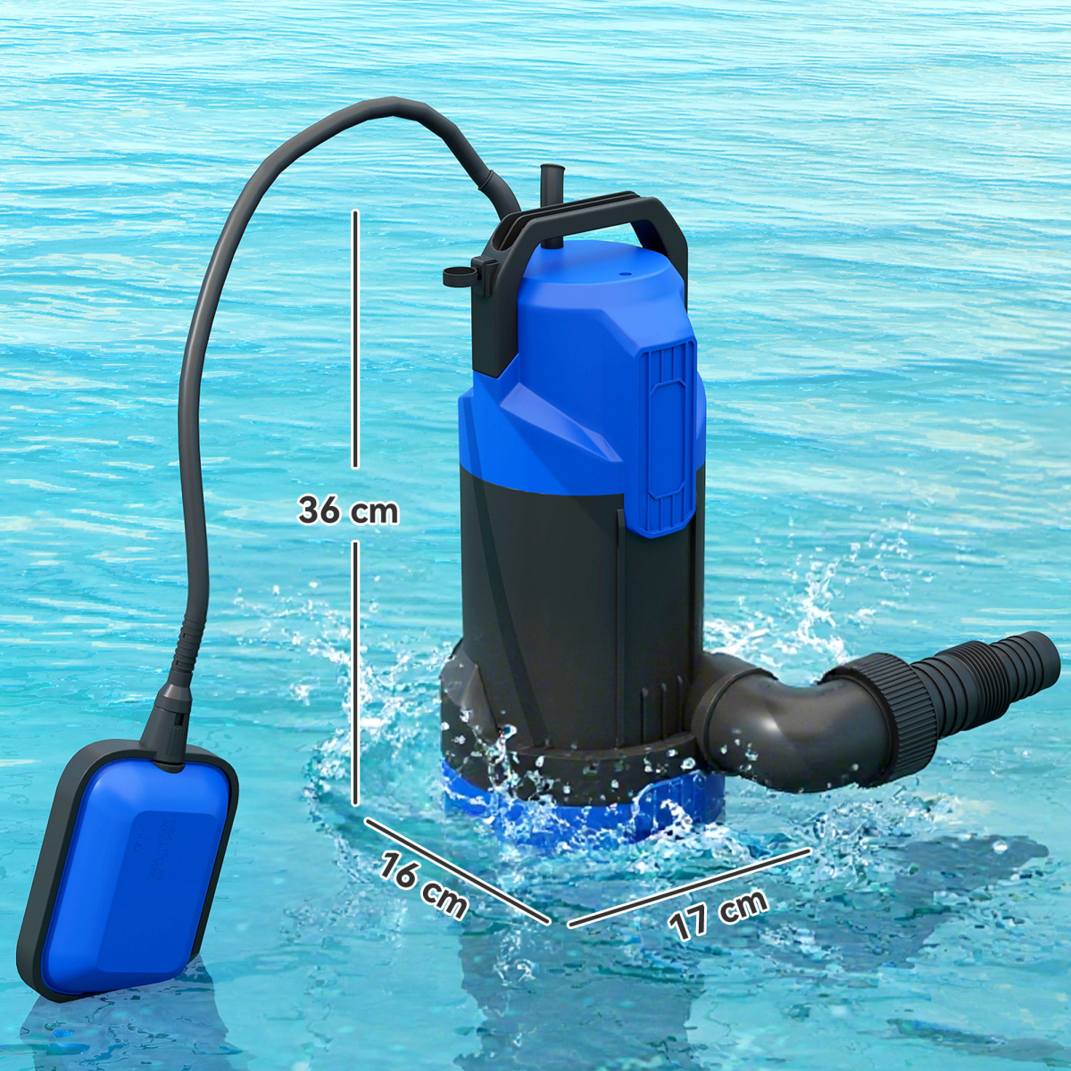 750W High-Performance Electric Water Pump - 20000L/H with Float Switch