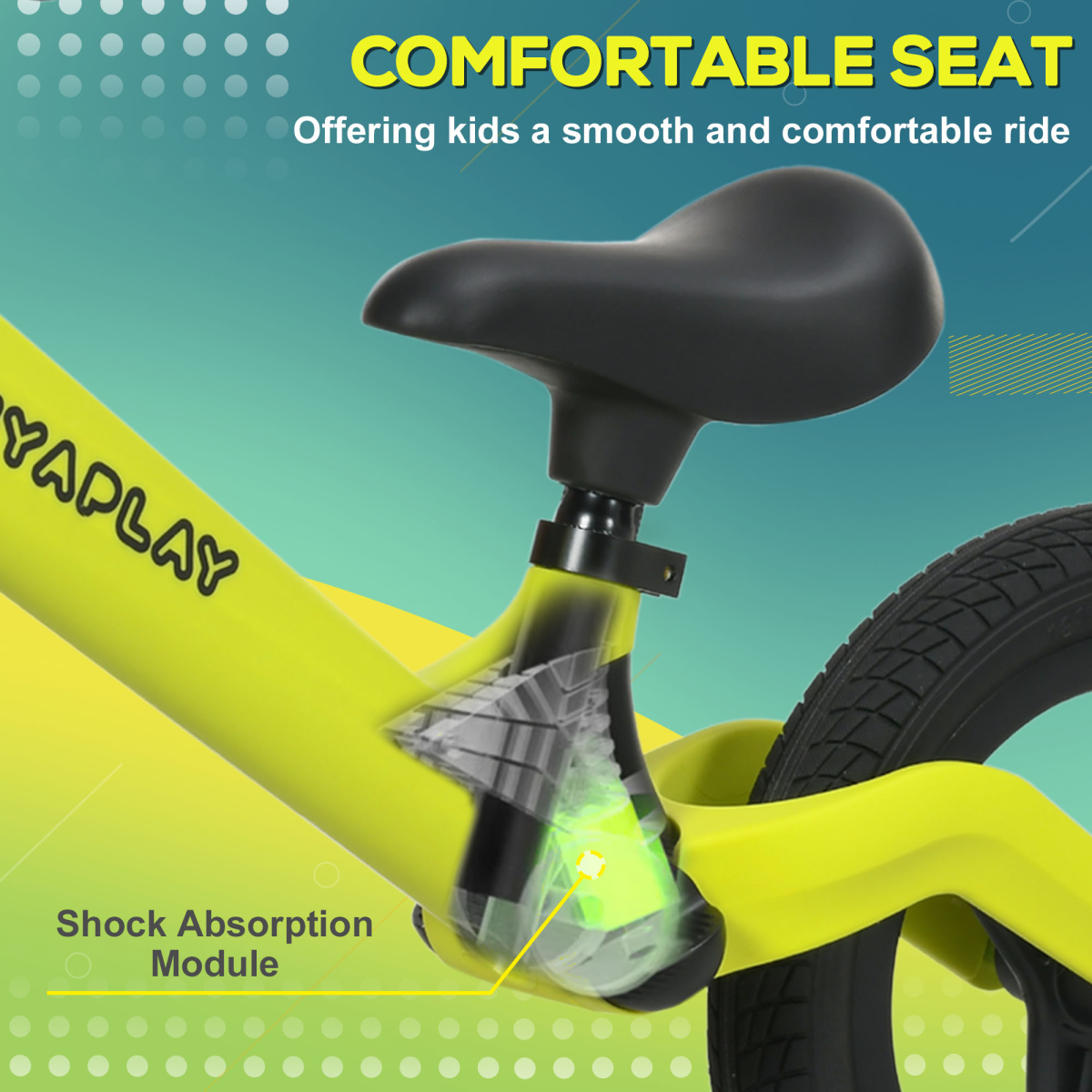 Green Adjustable Baby Balance Bike - Seat & Handlebar, 2-6 Years