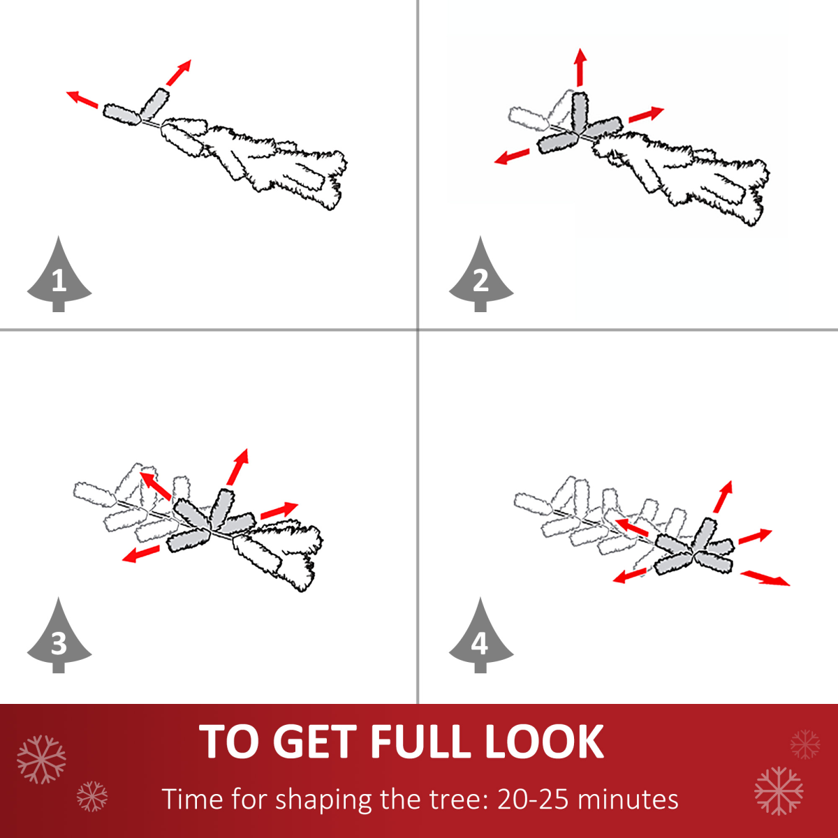 5ft Snow-Dipped Christmas Tree with White Berries, Green Branches, Star Topper