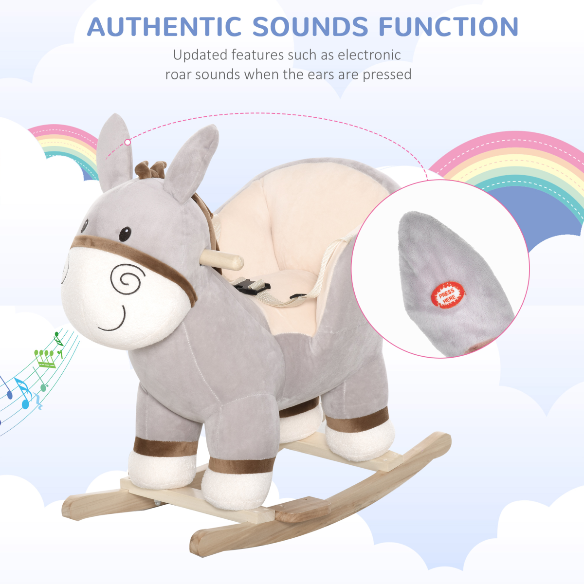 Kids' Rocking Horse: Classic, Safe & Durable Ride-On Toy for Imaginative Play