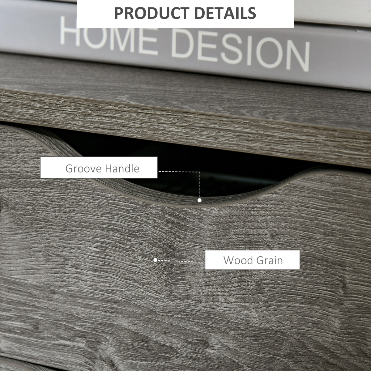 Stylish Industrial End Table with Storage - Grey Slim Design
