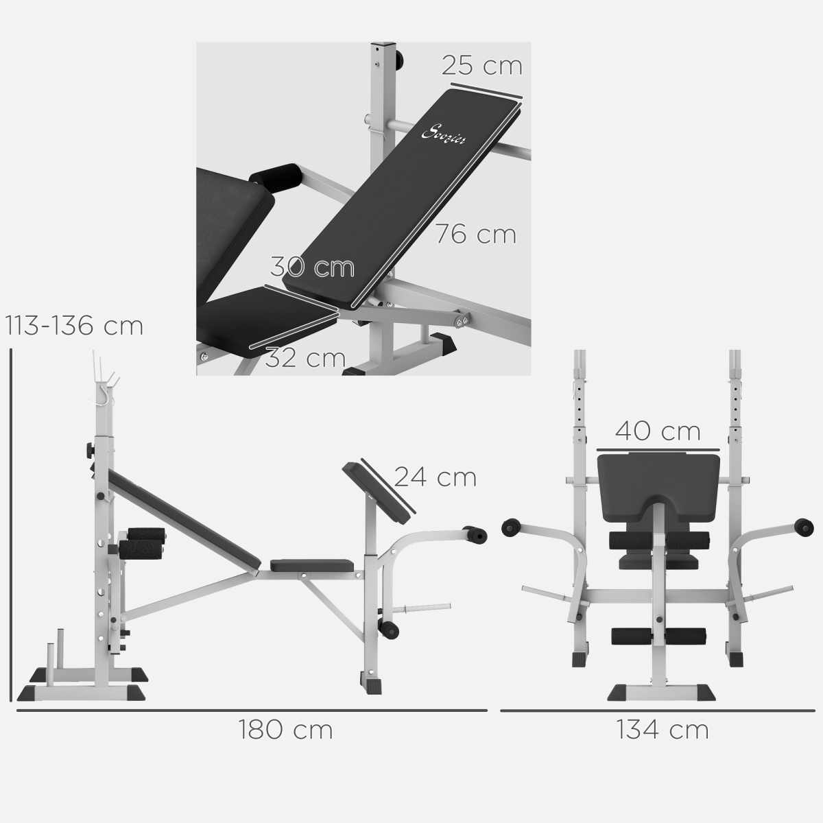 Ultimate Adjustable Weight Bench with Squat Rack & Leg Developer