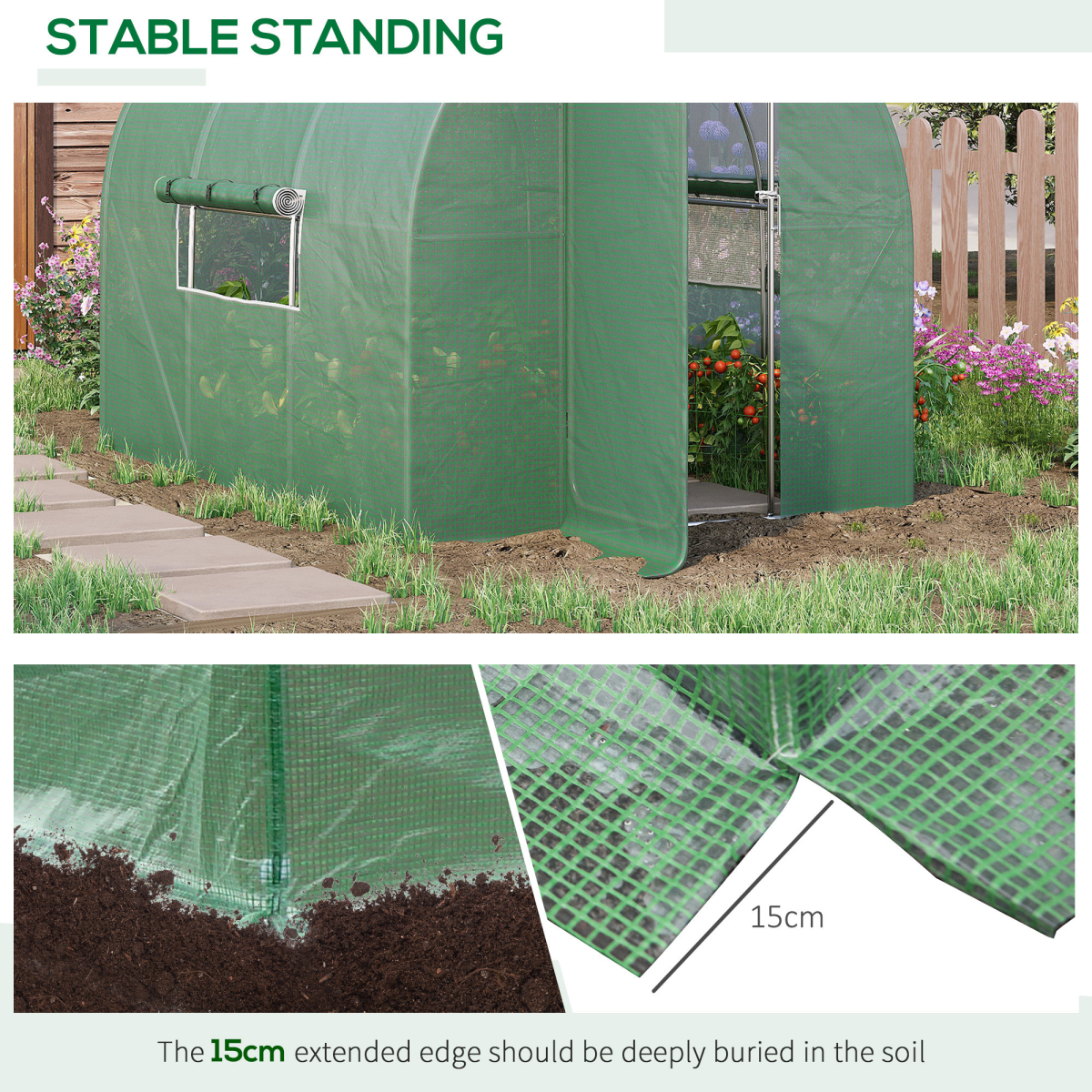 3x2m Reinforced Walk-In Polytunnel—Steel Frame