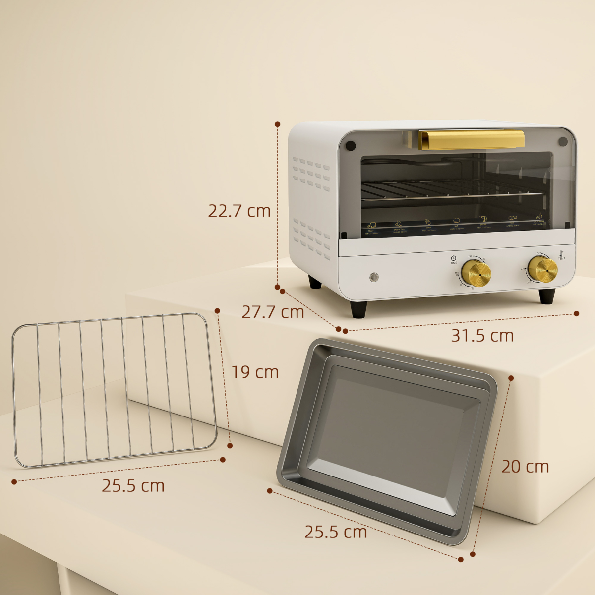 12L Mini Countertop Toaster Oven - Compact & Efficient Cooking!