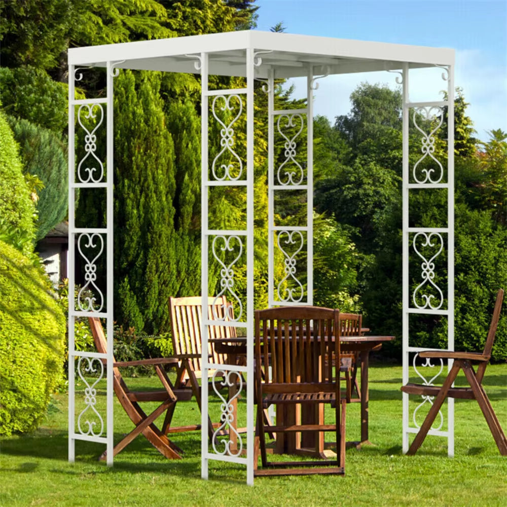 Outdoor Garden Pergola Gazebo Awning Canopy Sun Shade Shelter Metal Trellis Roof Wedding Ceremony Arch