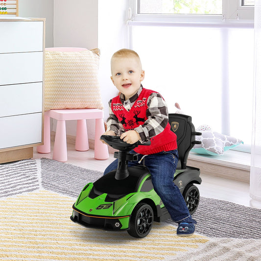 Luxury Lamborghini Ride-On Car for Kids with Convenient Push Handle