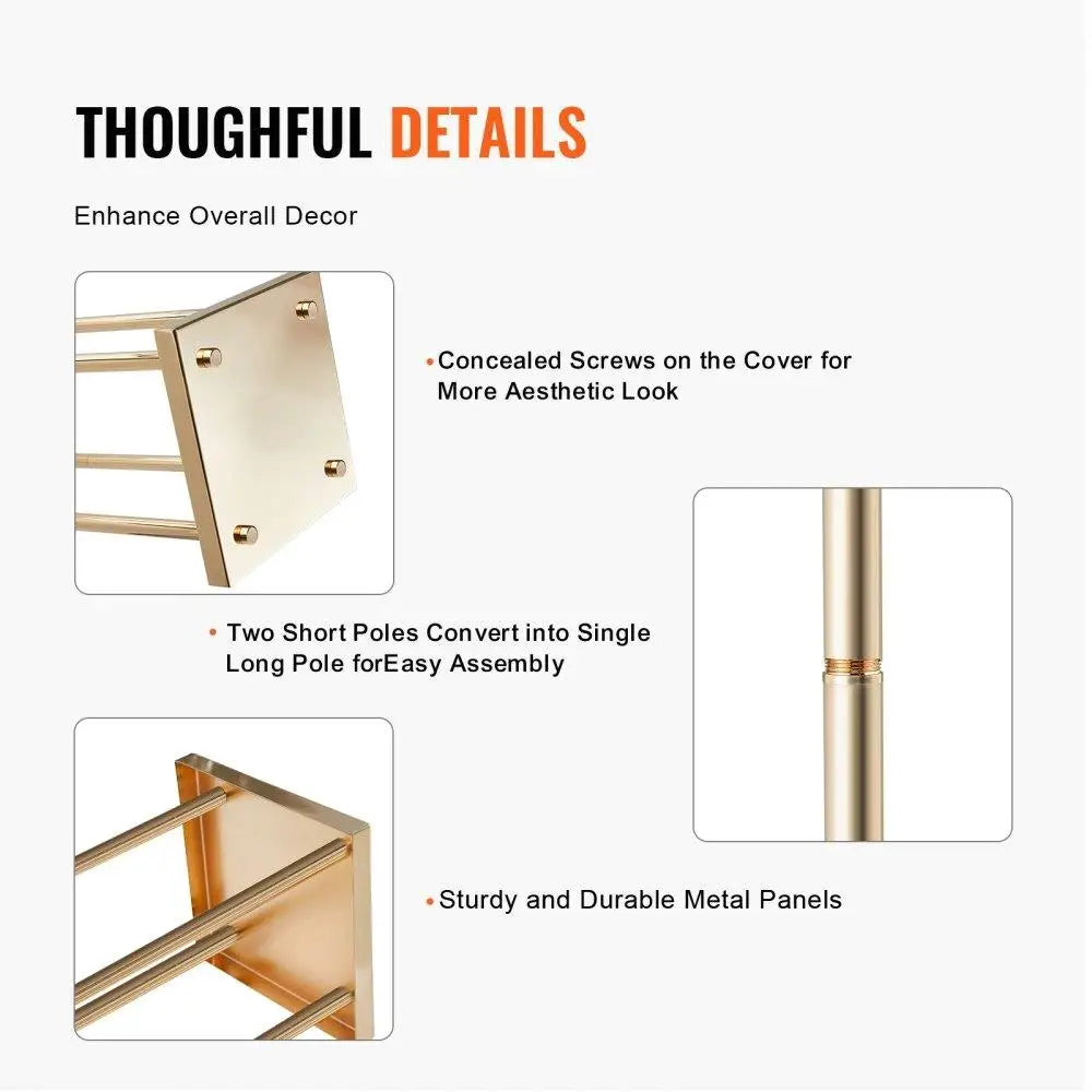 4PCS Gold Metal Column Wedding Flower Stand 80Cm High Cylindrical Floral Display Event Reception Decorative Stand