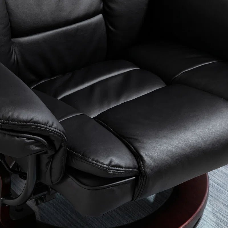 Lacari Faux Leather Recliner with Footstool