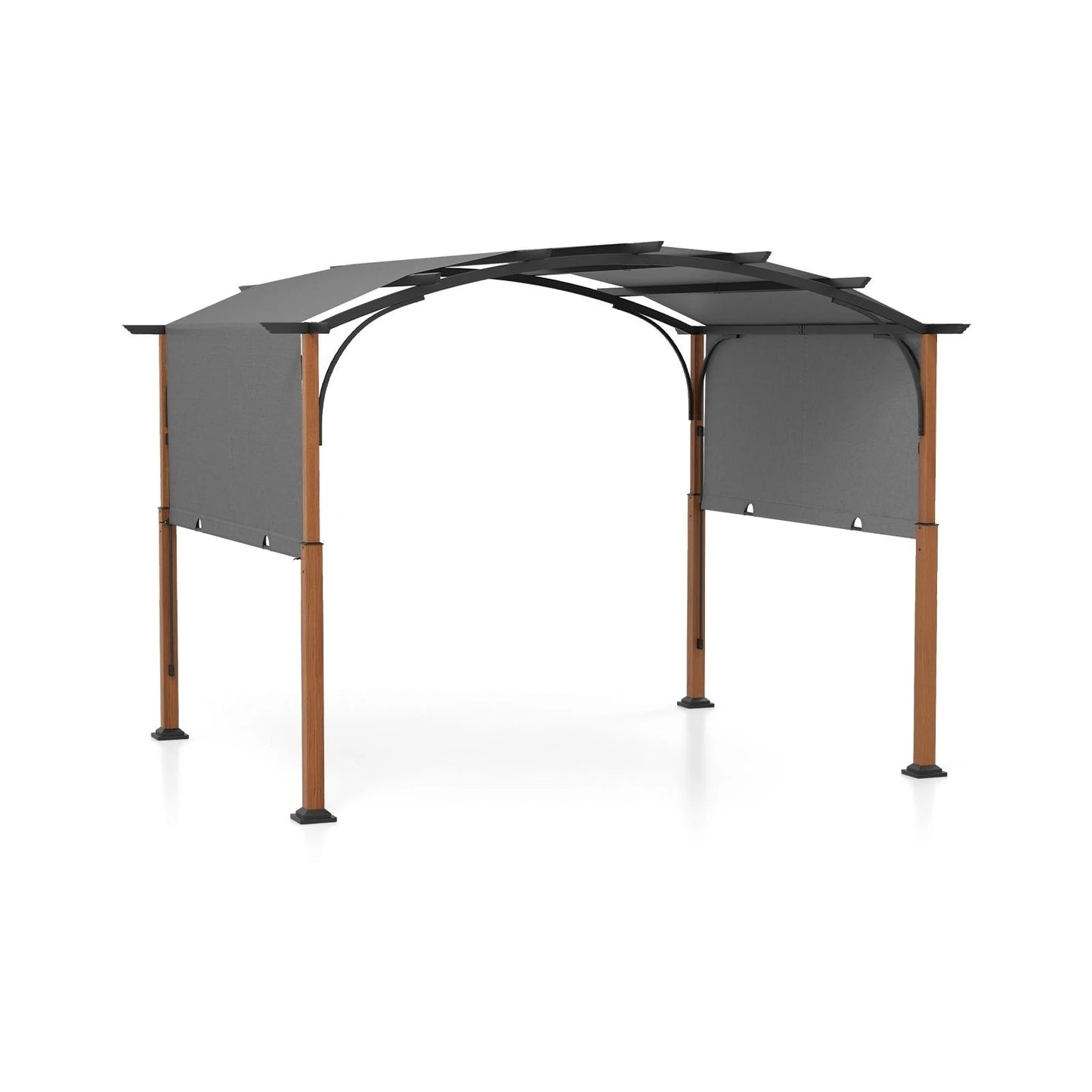 300 X 360 Cm Retractable Pergola Arched Patio Pergola with Sun Shade Canopy