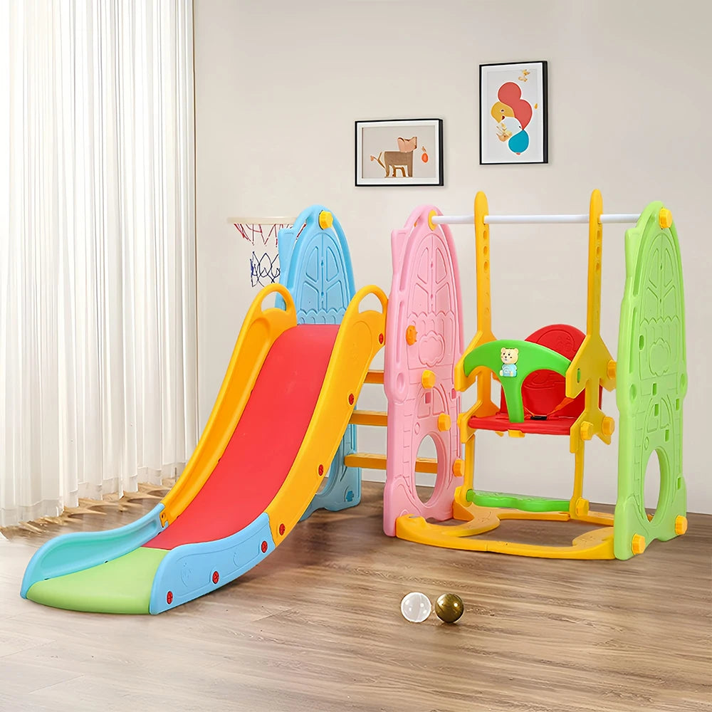 Kidkid Colorful Toddler Swing and Slide Playset - Perfect for Indoor & Outdoor Fun Ages 1-5!