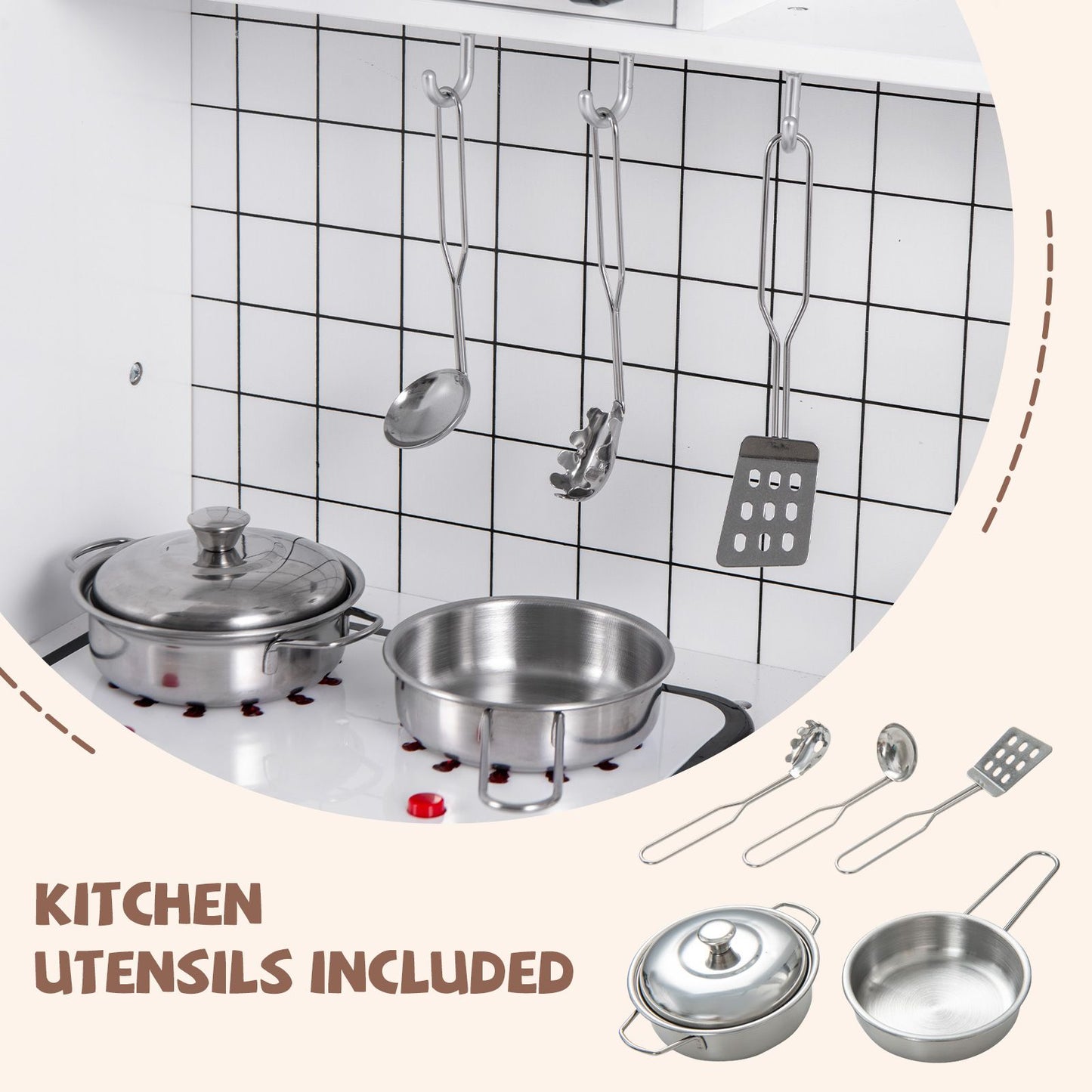 Play Kitchen Toy Set with Oven Real Sounds and Lights
