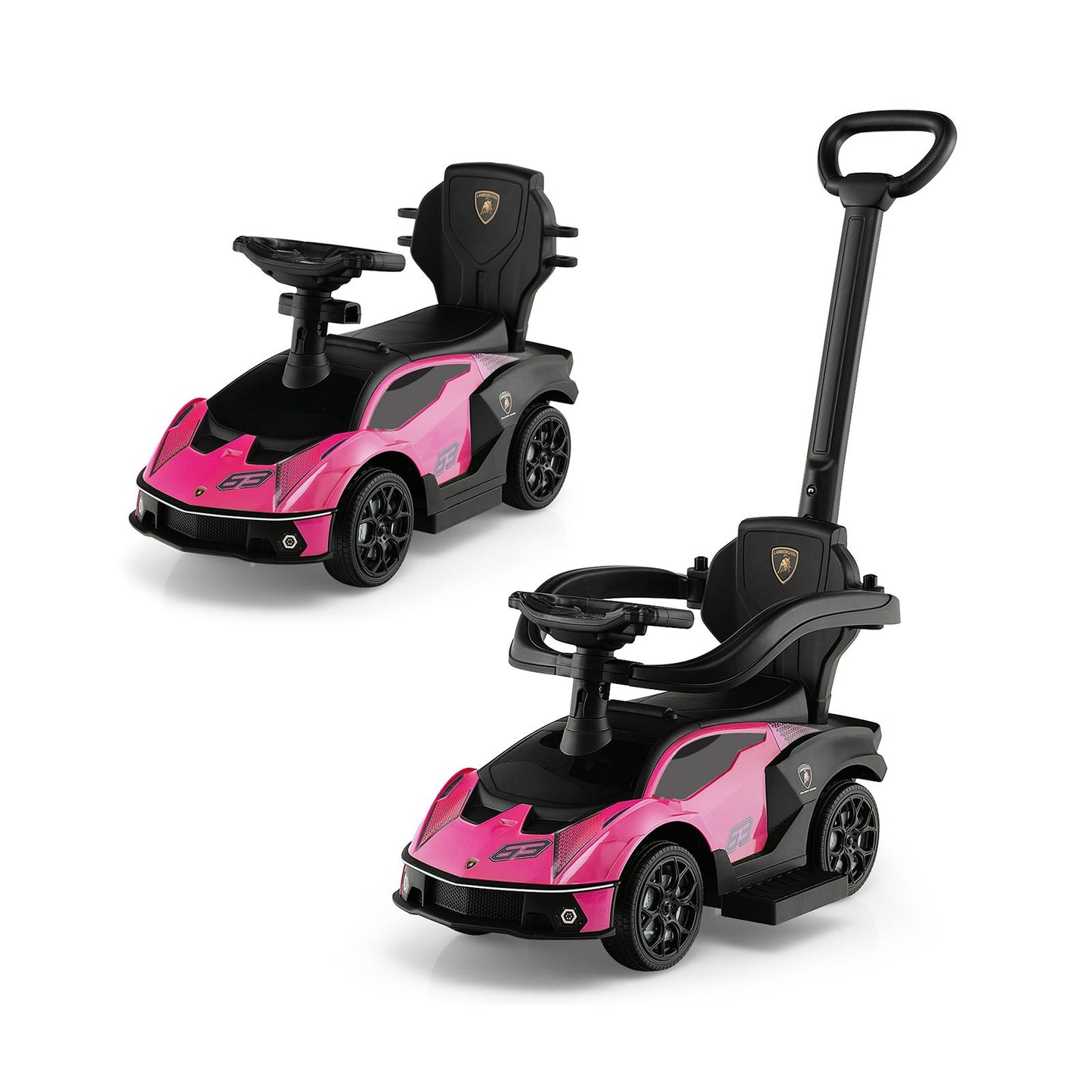 Luxury Lamborghini Ride-On Car for Kids with Convenient Push Handle