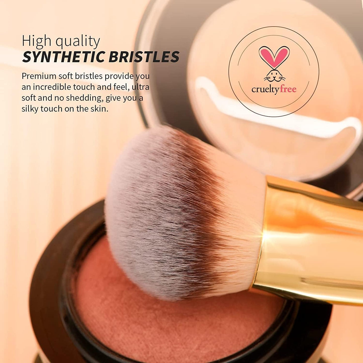 2-in-1 Foundation Contour Brush Set - Double Ended Makeup Brushes for Effortless Blending of Liquid, Powder, and Cream Cosmetics