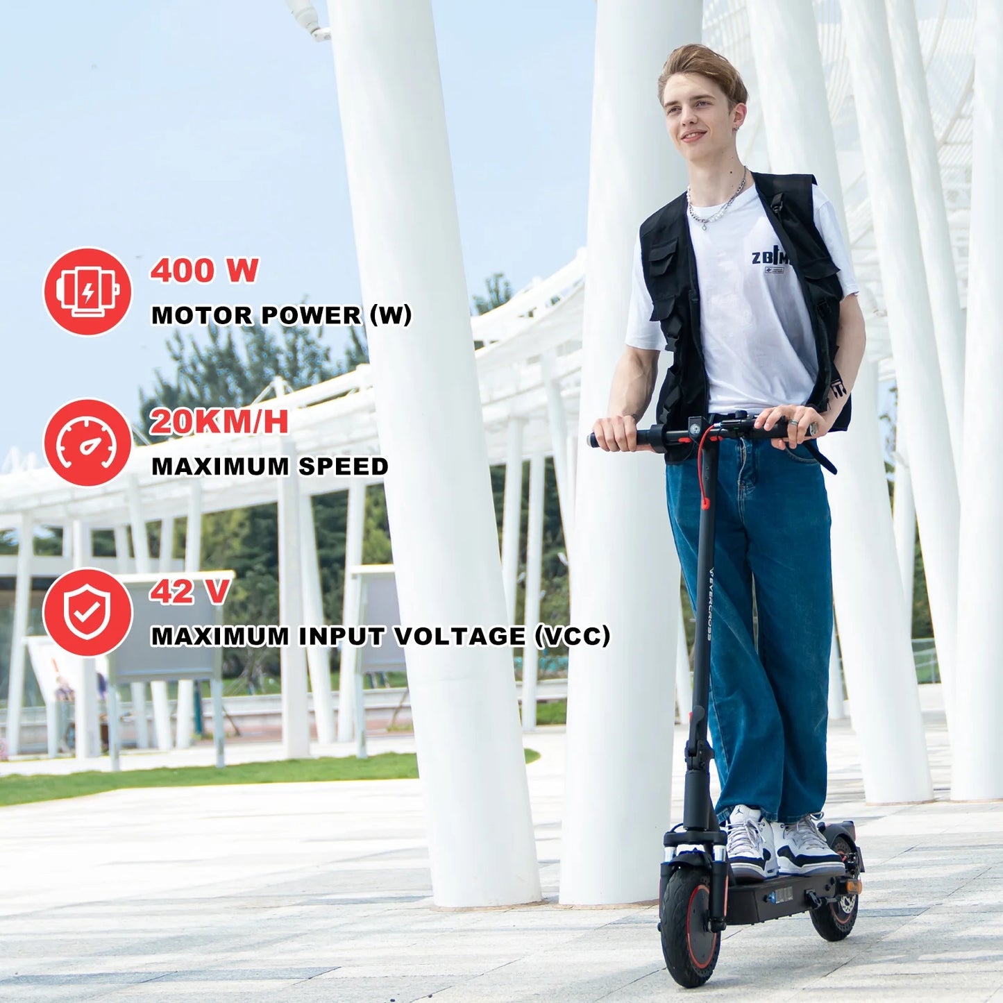 Pro Electric Scooter for Adults, 10" Foldable Scooter, App Control, 500W Motor, 410WH Battery, Max Speed 25