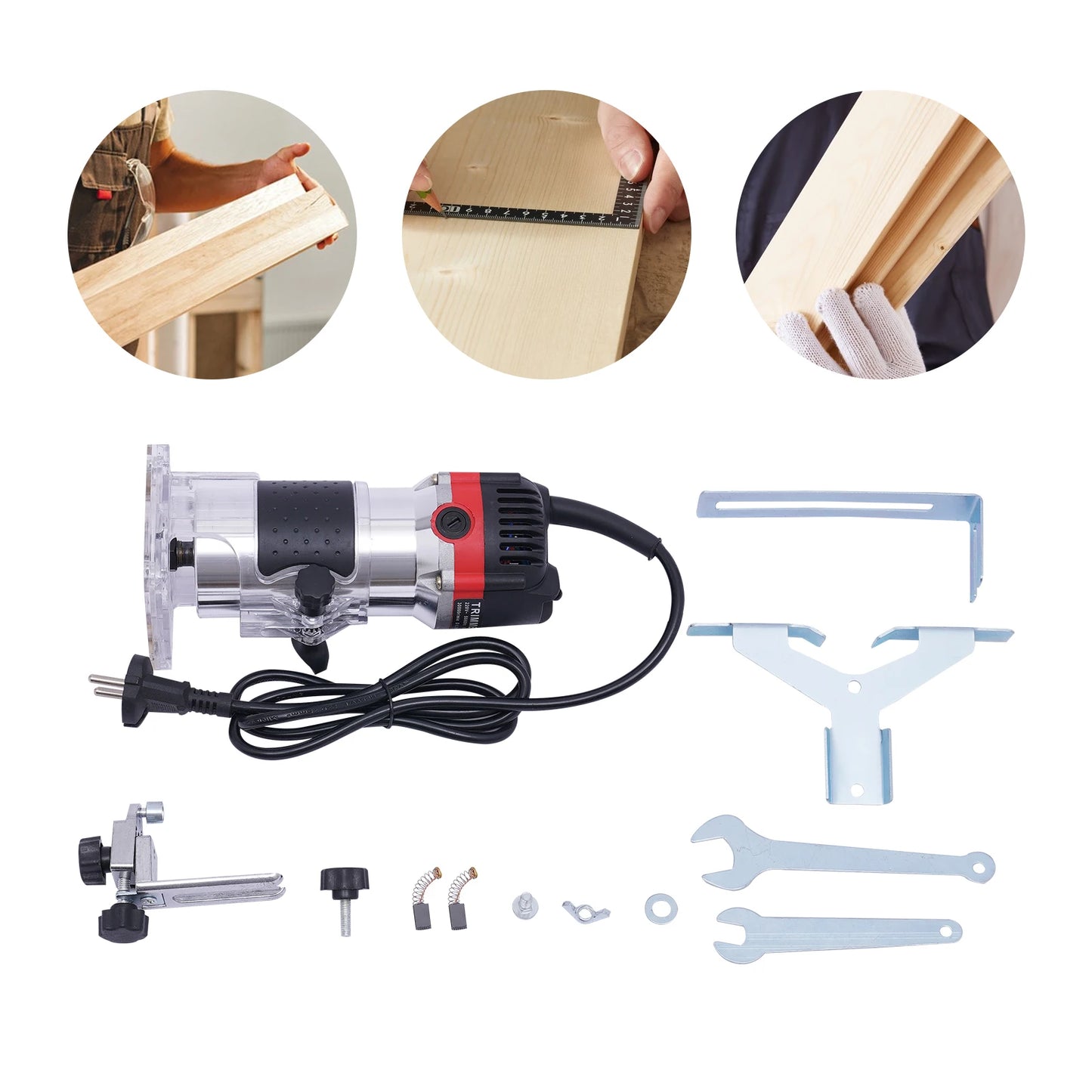 Powerful 800W Electric Hand Trimmer - Perfect for Wood Trimming, Grooving, and Drilling!