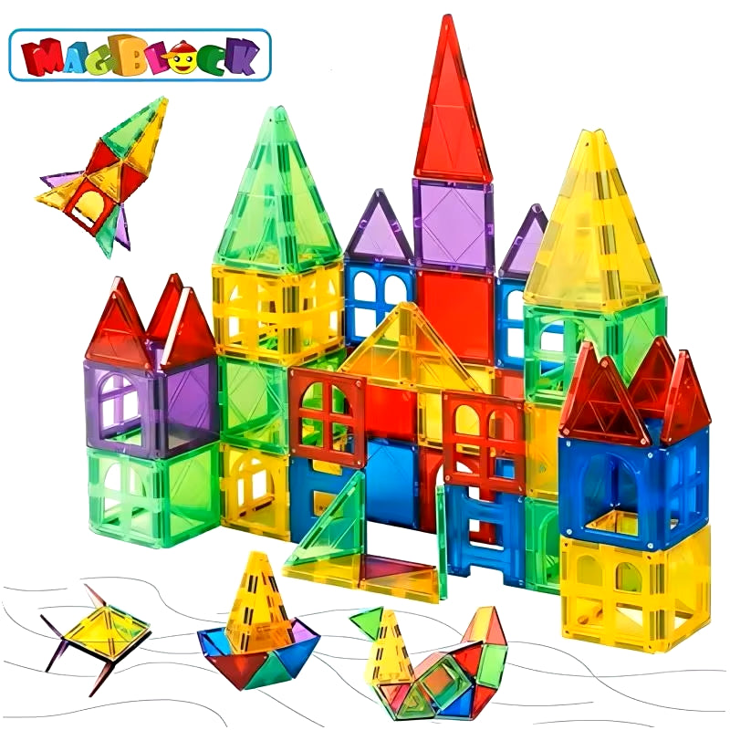Magblock 66PCS Magnetic Building Blocks Set - Fun & Educational Construction Toy for Kids Ages 3-10!