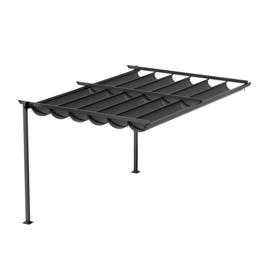 Outdoor Lean to Pergola with Canopy, 10 X 10FT & 10 X 13FT