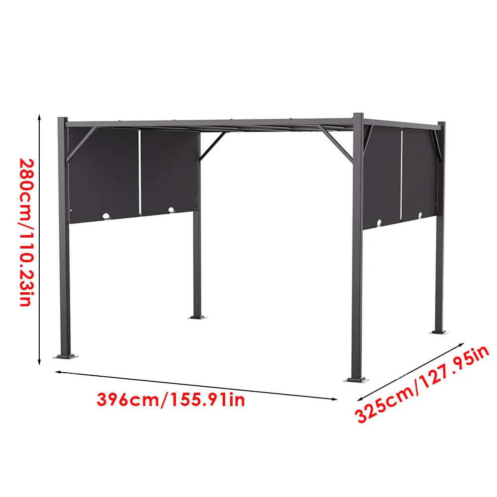 Outdoor Retractable Pergola, Aluminum Pergola Patio, with Retractable Sun Shade Canopy for Gardens, Backyards Decks
