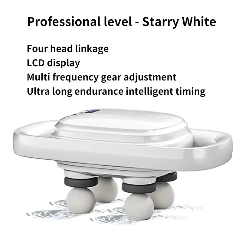 Ultimate 4-Head Wireless Handheld Fascia Massager for Instant Muscle Relief and Dynamic Therapy
