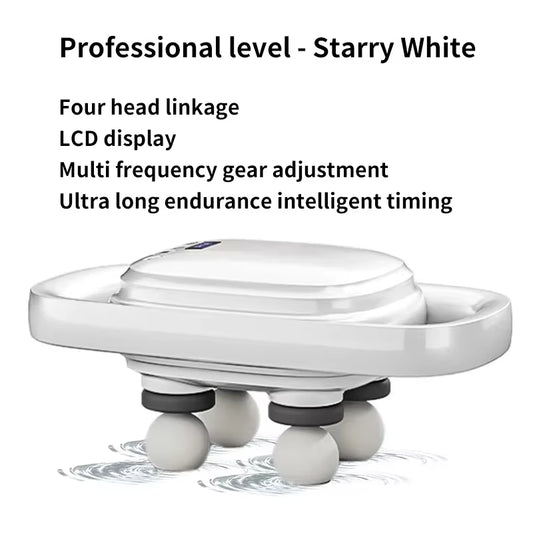 Ultimate 4-Head Wireless Handheld Fascia Massager for Instant Muscle Relief and Dynamic Therapy