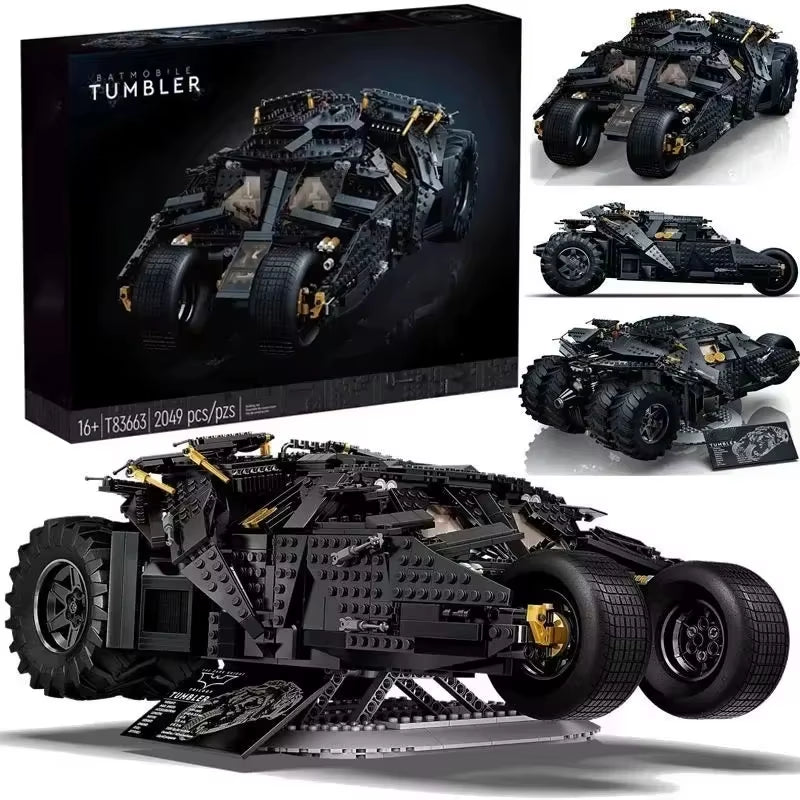 Technology 1:10 Dark Knight Chariot 76240 Batmobile Model Building Blocks 2049Pcs Mechanical Set Assembly Toy Boy Birthday Gift