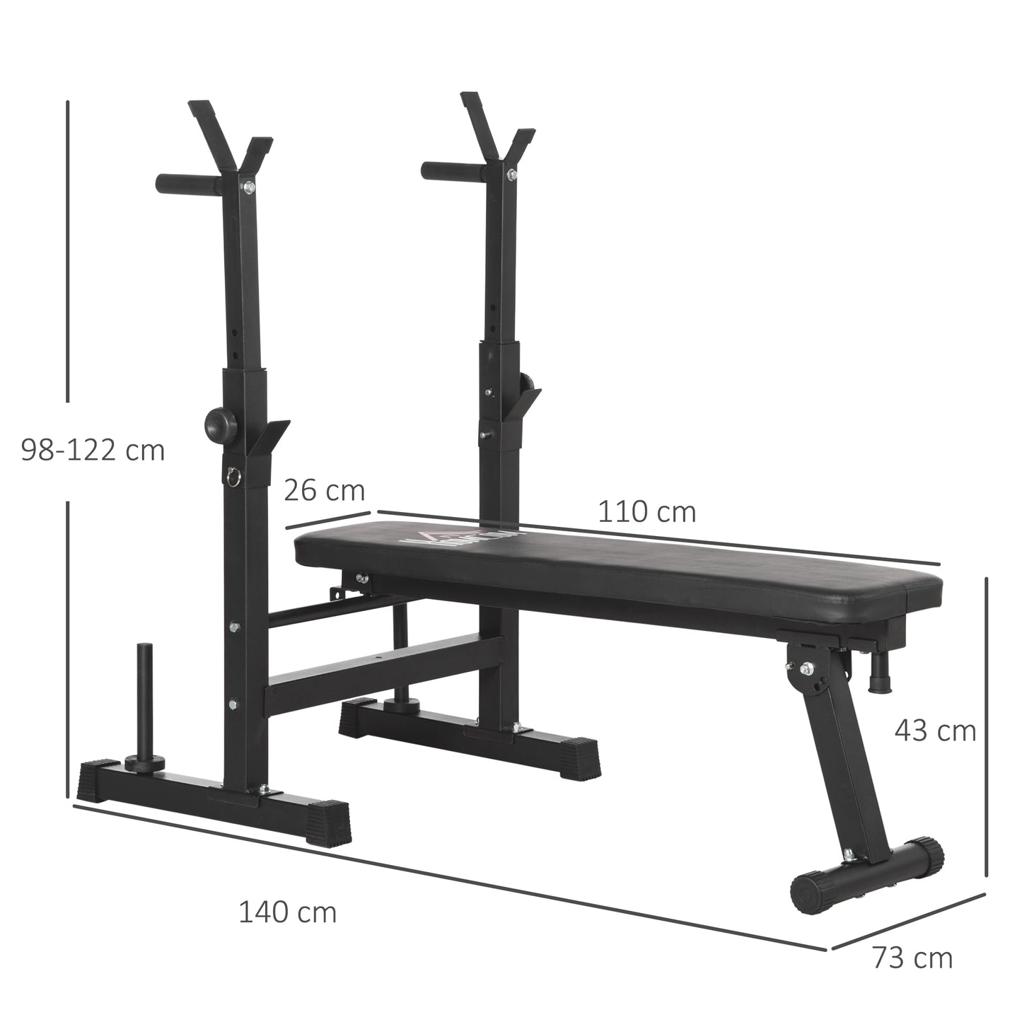 Foldable Adjustable Weight Bench & Barbell Rack for Ultimate Home Workouts