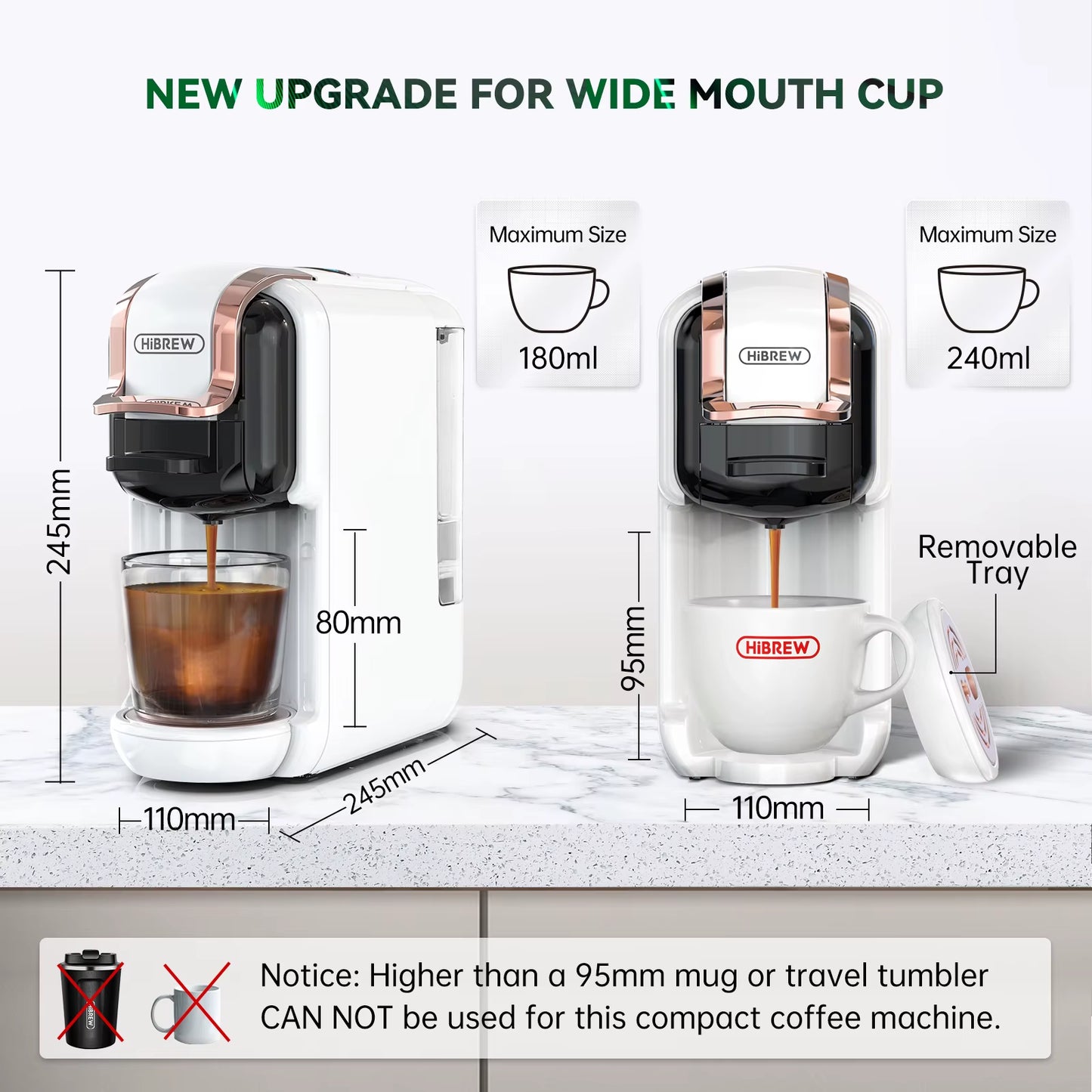 Multiple Capsule Coffee Machine, Hot/Cold Dolce Gusto Milk Nespresso Capsule ESE Pod Ground Coffee Cafeteria 20Bar 5 in 1