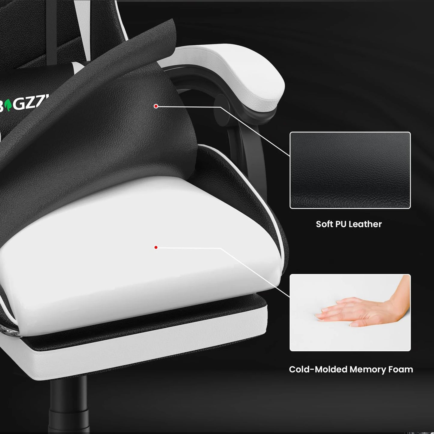 Ultimate Ergonomic Gaming Chair with Adjustable Footrest, Lumbar Support, and Headrest - Perfect for Long Hours of Comfort!