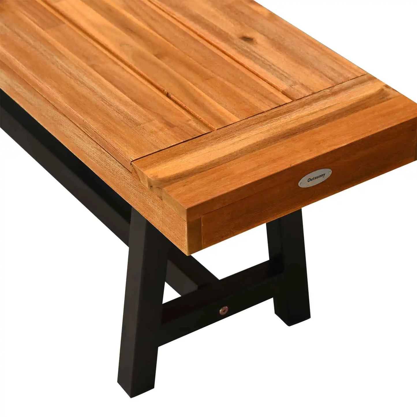 3-Piece Acacia Wood Picnic Table Set with 2 Benches for Indoor and Outdoor Dining