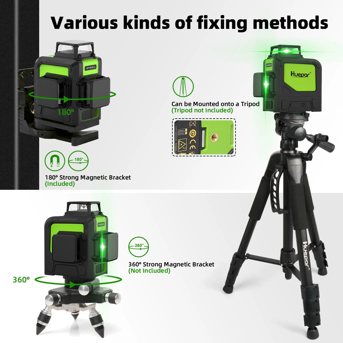 903CG 12-Line 3D Cross Laser Level - Precision Osram Green Laser Technology, Self-Leveling 360° Alignment, Complete with Receiver and Tripod