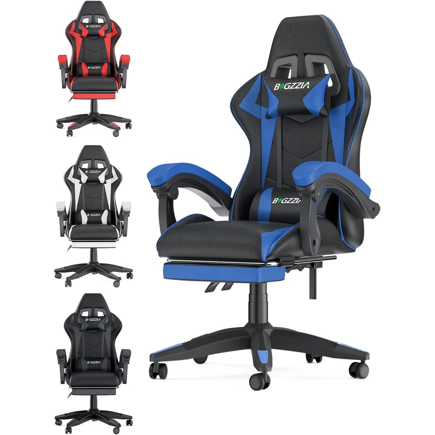 Ultimate Ergonomic Gaming Chair with Adjustable Footrest, Lumbar Support, and Headrest - Perfect for Long Hours of Comfort!