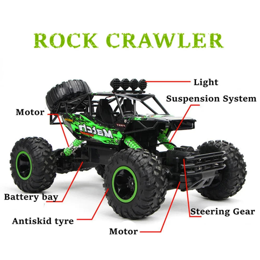 4WD Off-Road RC Car - 1:12 & 1:16 Scale Remote Control Buggy for Kids - 2.4G Radio Control Truck