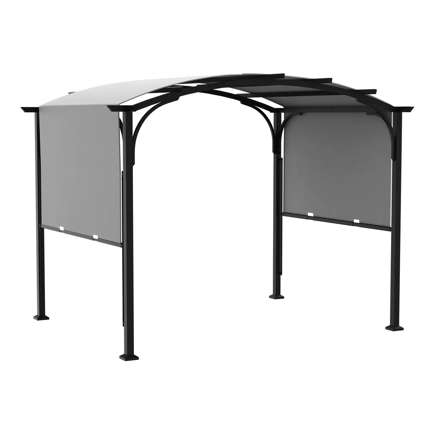 Metal Pergola Gazebo with Retractable Roof and Water-Resistant SPF 15 PU Coated Canopy for Outdoor Events and Gatherings