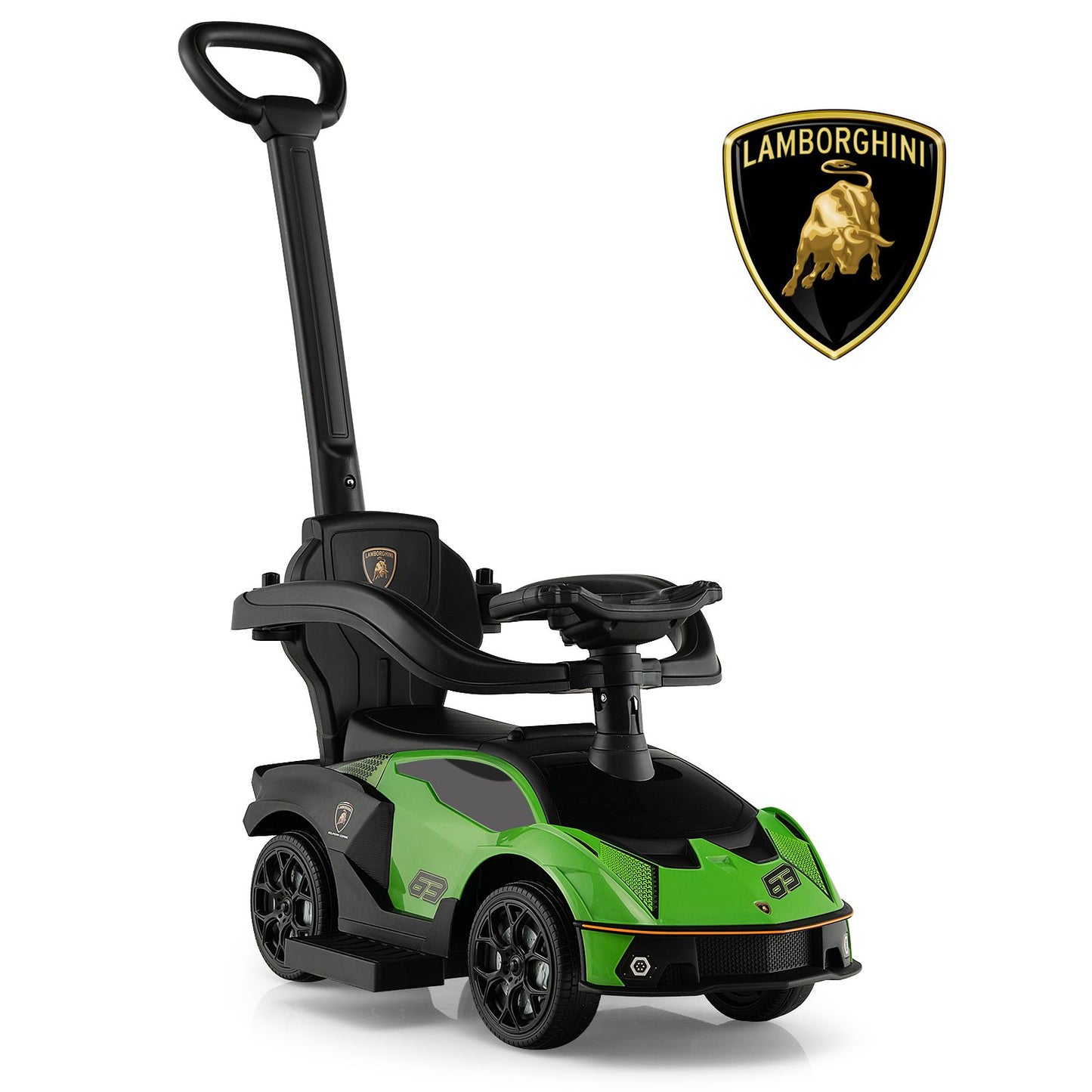 Luxury Lamborghini Ride-On Car for Kids with Convenient Push Handle