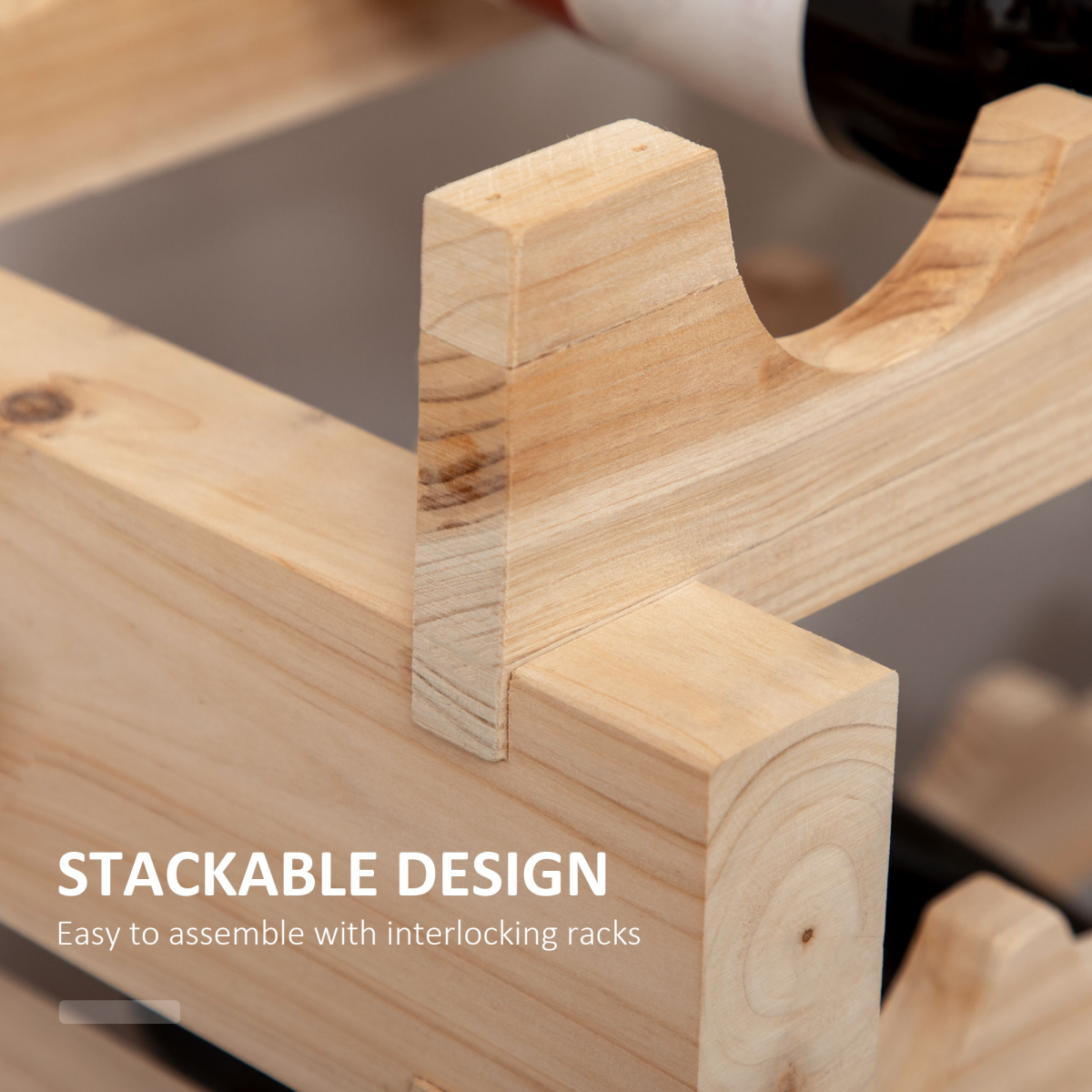 Elegant 36-Bottle Fir Wood Wine Rack - Stylish Storage for Wine Lovers