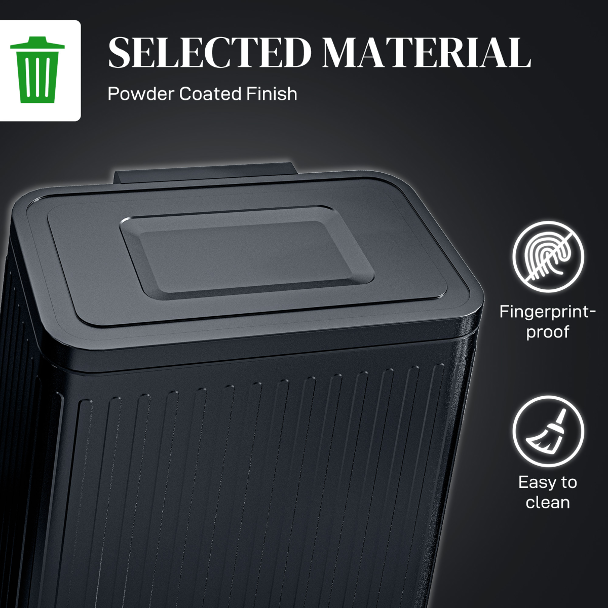 2x20L Double Pedal Bin with Soft-Close Lid - Black