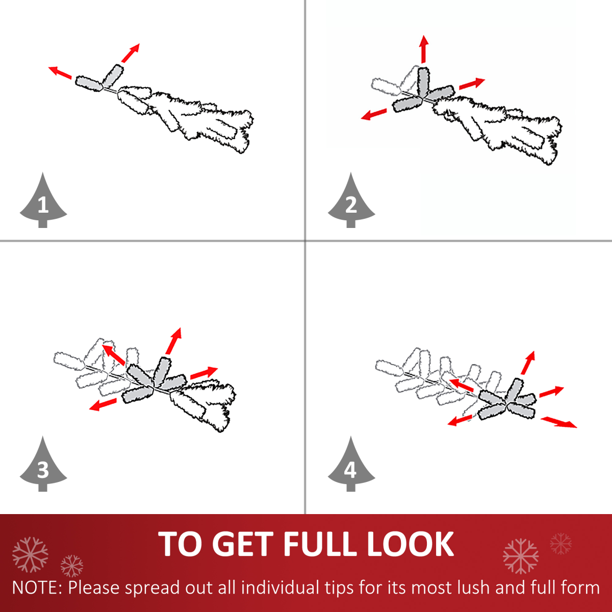 5FT White-Blue LED Artificial Fibre Christmas Tree, 21 LEDs, Easy Store