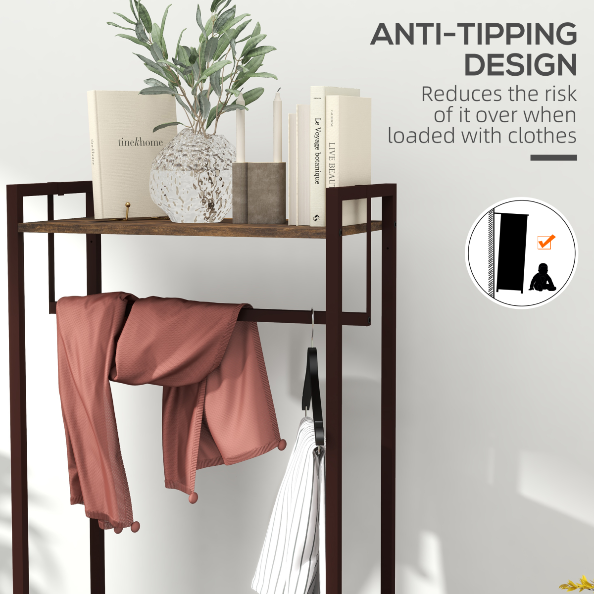 Versatile Clothes Rack with Fabric Drawers & Storage Shelves - Stylish & Functional!