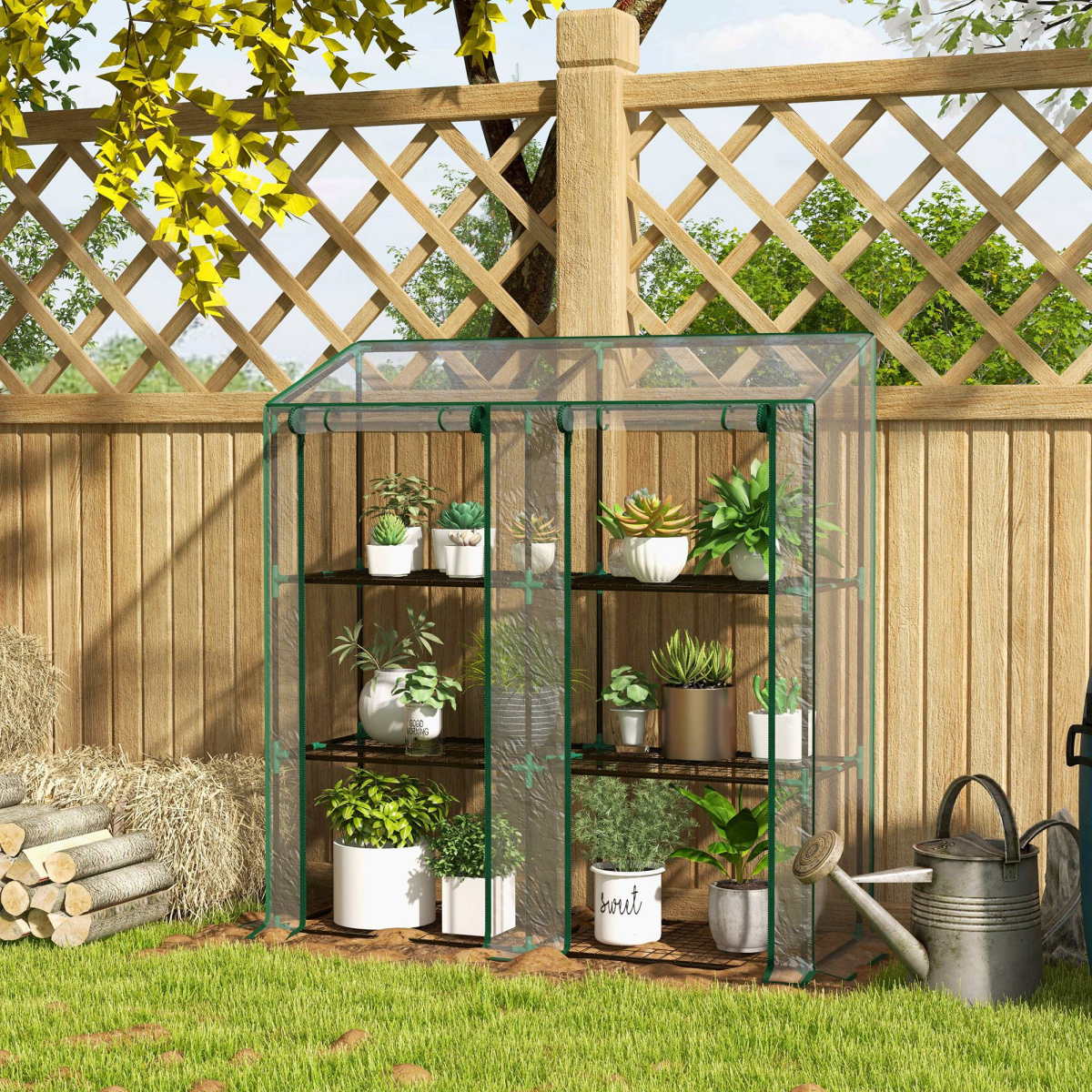 Compact Lean-to Mini Greenhouse: Grow & Organize Your Plants Anywhere