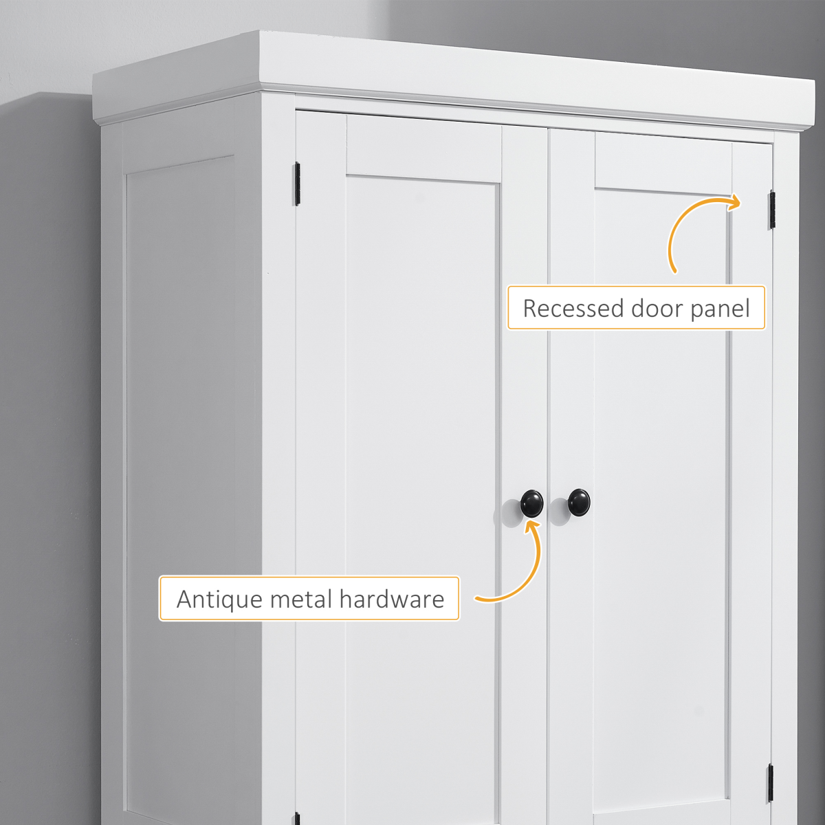 Elegant MDF Freestanding Kitchen Pantry Cabinet - Maximize Storage in Style