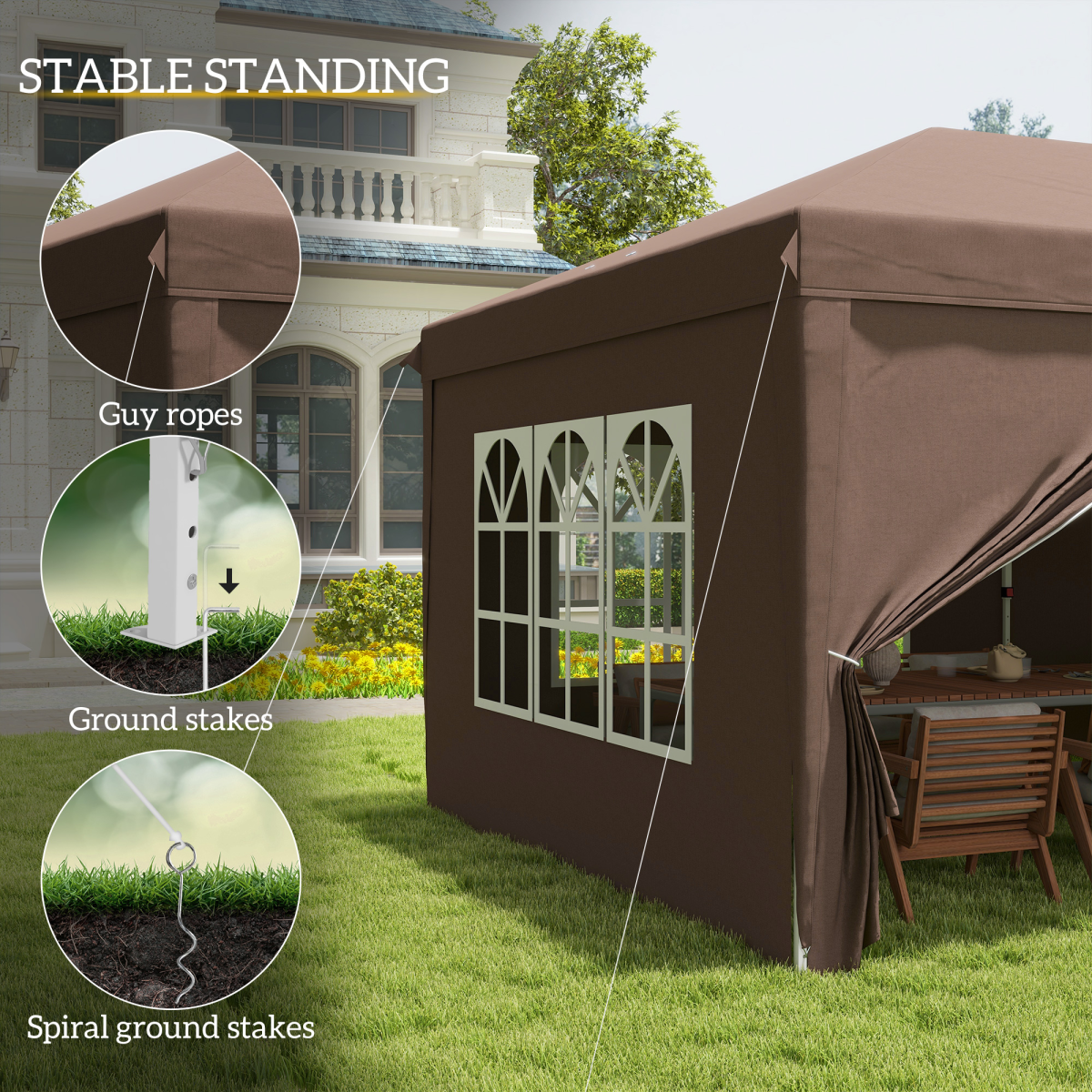 3x6m Pop-Up Gazebo: Height-Adjustable Party Tent with Storage Bag - Black