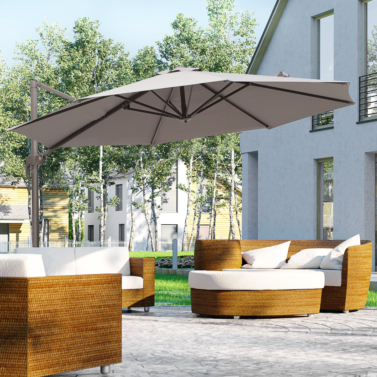 Versatile Wall-Mounted 10ft Outdoor Umbrella