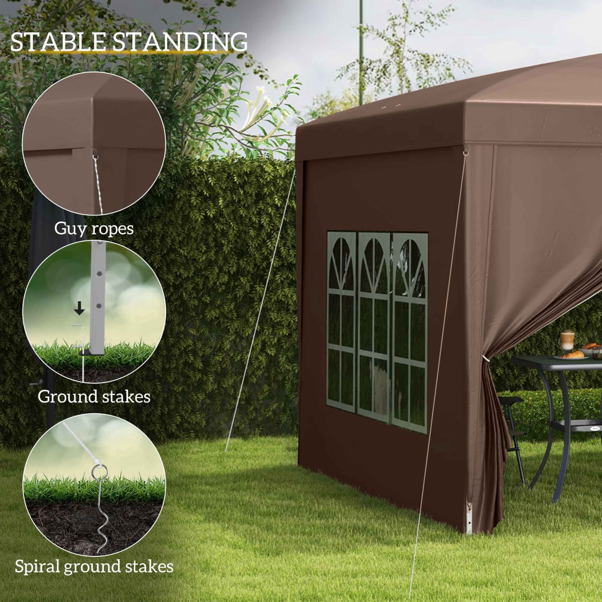 3x3m Pop-Up Gazebo with UV Canopy, Rust-Resistant, Includes Bag & Sidewalls