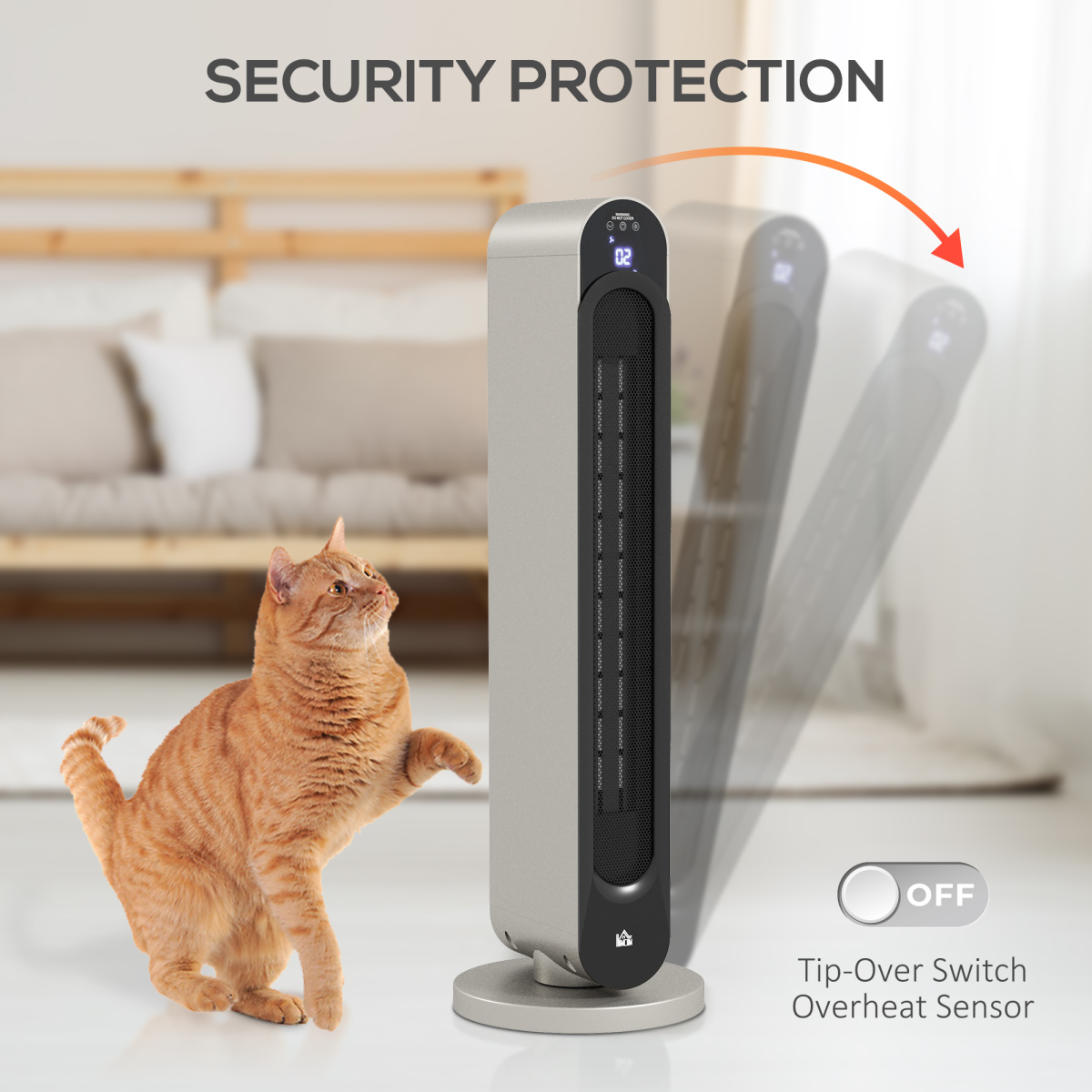 Cozy Comfort: 2200W Ceramic Heater with Remote & 12-Hour Timer